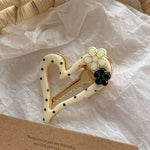 Load image into Gallery viewer, Polka Dot Heart Hair Clip Duckbill Snap Women N6F068