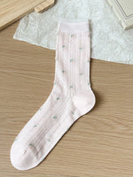 Load image into Gallery viewer, Floral Mesh Mid-Calf Socks Women N6C176