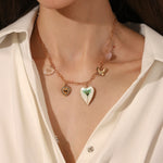 Load image into Gallery viewer, Color Gradient Heart Butterfly Necklace Steel S5P223
