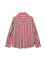 Load image into Gallery viewer, Bow Tie Striped Long Sleeve Shirt Women N6C108