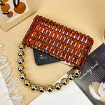 Load image into Gallery viewer, Retro Amber Acrylic Hand Beaded Handbag N6E025
