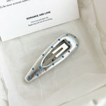 Load image into Gallery viewer, Sea Salt Blue Polka Dot Waterdrop Hair Clip Women S5P908