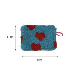 Load image into Gallery viewer, Plush Heart Coin Purse Makeup Bag Key Wallet S5P869
