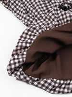 Load image into Gallery viewer, Gingham Balloon Sleeve Bow Tie Blouse Women N6C276