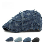Load image into Gallery viewer, Distressed Denim Adjustable Beret M5A269