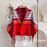 Load image into Gallery viewer, Plaid Faux Cashmere Scarf Women Autumn Winter Warm M5A327