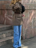 Load image into Gallery viewer, Houndstooth Wool Blend Coat Women Multiple Colors N5A612