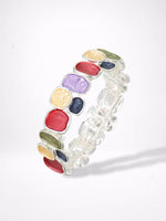 Load image into Gallery viewer, Enamel Square Geometric Stretch Bangle Women N6C219