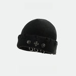 Load image into Gallery viewer, Vintage Cross Ring Hole Knit Beanie Women N6H216