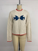 Load image into Gallery viewer, Round Neck Fish Jacquard Knit Sweater Women N6H300