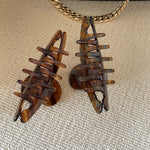 Load image into Gallery viewer, Caramel Tea Mint Dark Brown Arc Acetate Shark Clip S5P901