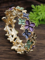 Load image into Gallery viewer, Enamel Cherry Blossom Stretch Bangle Women N6C215