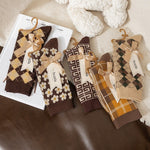 Load image into Gallery viewer, Double Needle Diamond Socks Women M5A290