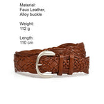 Load image into Gallery viewer, No-Hole Handwoven Faux Leather Belt Women N6H326