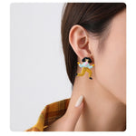 Load image into Gallery viewer, Funny Cartoon Earrings Unique Drop Enamel Design S5P878
