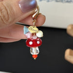 Load image into Gallery viewer, Handmade Red Mushroom and Flower Charm N6D047