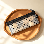 Load image into Gallery viewer, Heart Flocked Nylon Mesh Makeup Brush Pouch N6J260