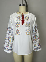 Load image into Gallery viewer, Ethnic Embroidered Loose Long Sleeve Shirt Women N6D099