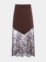 Load image into Gallery viewer, Lace Panel Midi Skirt Women Fashion N6F254