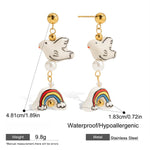 Load image into Gallery viewer, Geometric Pearl Studs Steel Plated Fadeproof S5P160