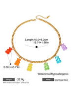 Load image into Gallery viewer, Stainless Steel Bear Tassel Pendant Necklace N6A202