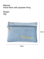 Load image into Gallery viewer, Double Zipper Velvet Phone Pouch Women N6B131