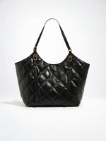 Load image into Gallery viewer, Quilted Oversized Tote Bag with Magnetic Snap N6C048
