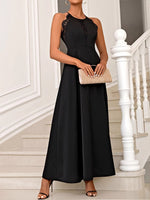 Load image into Gallery viewer, Black Lace Halter High Slit Long Evening Gown Women N5A959