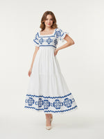 Load image into Gallery viewer, Two-Way Off-Shoulder Print Midi Dress Women N6C249