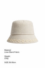 Load image into Gallery viewer, Lace Trim Linen Blend Bucket Hat Women N6C389