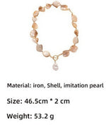 Load image into Gallery viewer, Elegant Shell Faux Pearl Geometric Necklace N6A163