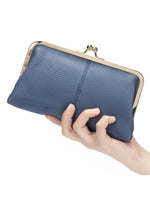Load image into Gallery viewer, Genuine Leather Long Clutch with Snap Closure N6B198