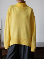 Load image into Gallery viewer, Solid High Neck Knit Sweater Women Multiple Colors N5A601