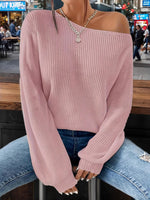 Load image into Gallery viewer, Off Shoulder Oversized Knit Sweater Women N6B032