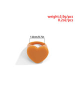 Load image into Gallery viewer, Candy Color Heart Resin Ring Vacation Style Women N6A217