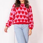 Load image into Gallery viewer, Short Knit Sweater Women Sweet Heart Jacquard N5A873
