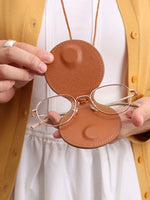 Load image into Gallery viewer, Genuine Leather Neck Lanyard Magnetic Sunglasses Clip N6B189