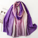 Load image into Gallery viewer, Cotton Linen Feel Gold Foil Gradient Scarf Shawl N6H256