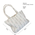 Load image into Gallery viewer, Pastel Floral Quilted Tote Bag Women Large S5P649