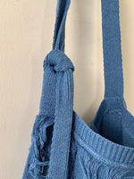 Load image into Gallery viewer, Striped Color Block Fringe Knit Crossbody Tote Bag N6C055
