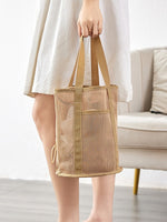 Load image into Gallery viewer, Mesh Drawstring Tote Bag Travel Organizer N6B141