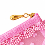 Load image into Gallery viewer, Pink Heart Mesh Triangle Pencil Pouch N6J257