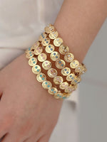Load image into Gallery viewer, Enamel Drip Smiley Face Rhinestone Elastic Bracelet N6A212