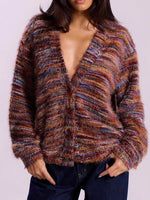 Load image into Gallery viewer, V Neck Plush Cardigan Women Retro Style Cotton N5A731