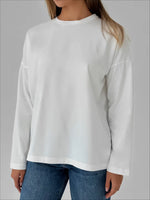 Load image into Gallery viewer, Oversized Round Neck Long Sleeve T-shirt Women N6C198