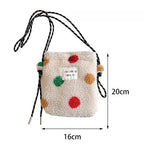 Load image into Gallery viewer, Rainbow Dots Plush Bag Women Cute Shoulder Crossbody S5P876