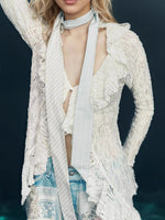 Load image into Gallery viewer, Lace V Neck Ruffle Knit Shirt Women N5A061