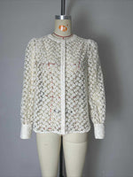 Load image into Gallery viewer, Elegant Floral Lace Blouse Women Round Neck N6C092