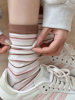 Load image into Gallery viewer, Stripe Slouch Socks Women Cotton Blend N6C178