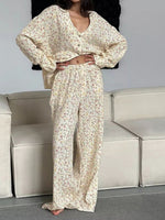Load image into Gallery viewer, Pure Cotton Printed Pajama Set Women Long Sleeve N5A794